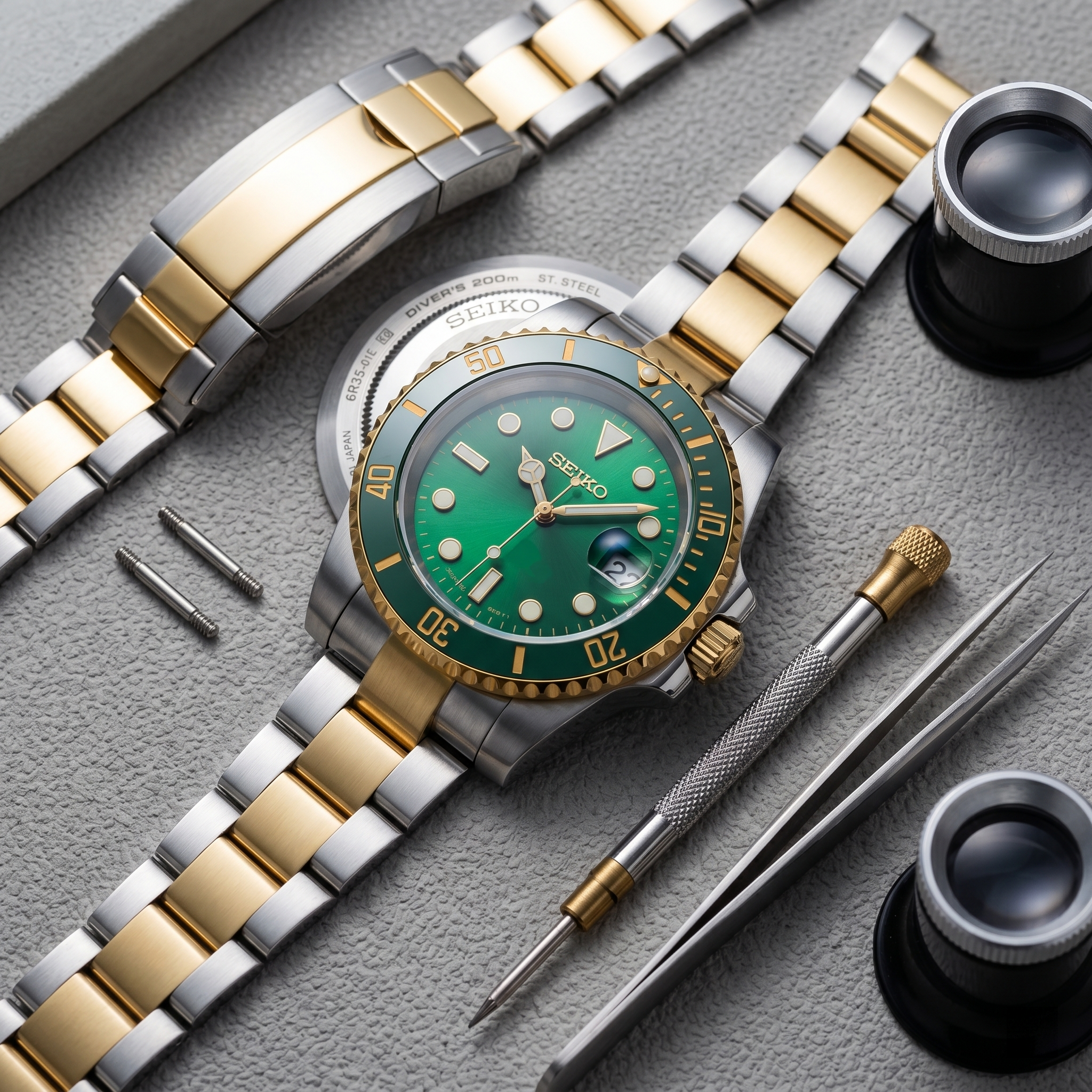Saint Valmont Abyss - TOW -TONE GREEN — Craftmanship detail