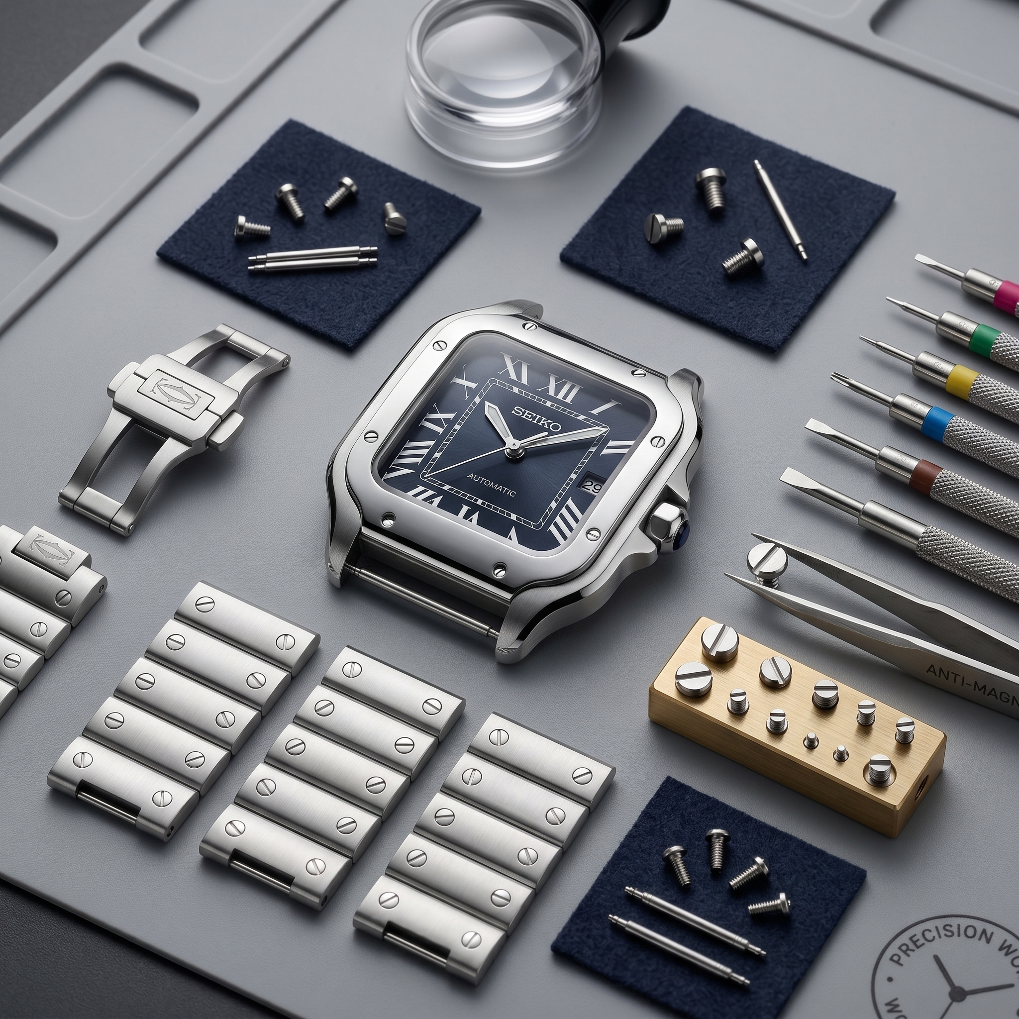Saint Valmont Carré - DARK BLUE — Craftmanship detail