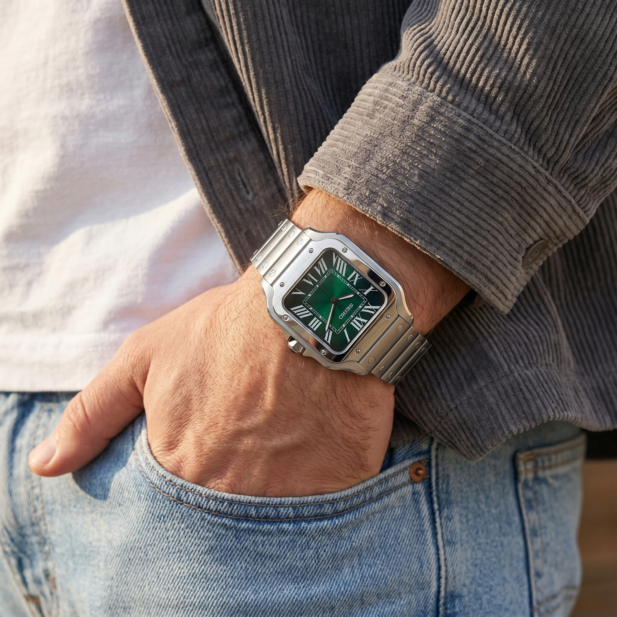 Saint Valmont Carré - GREEN — Lifestyle wrist