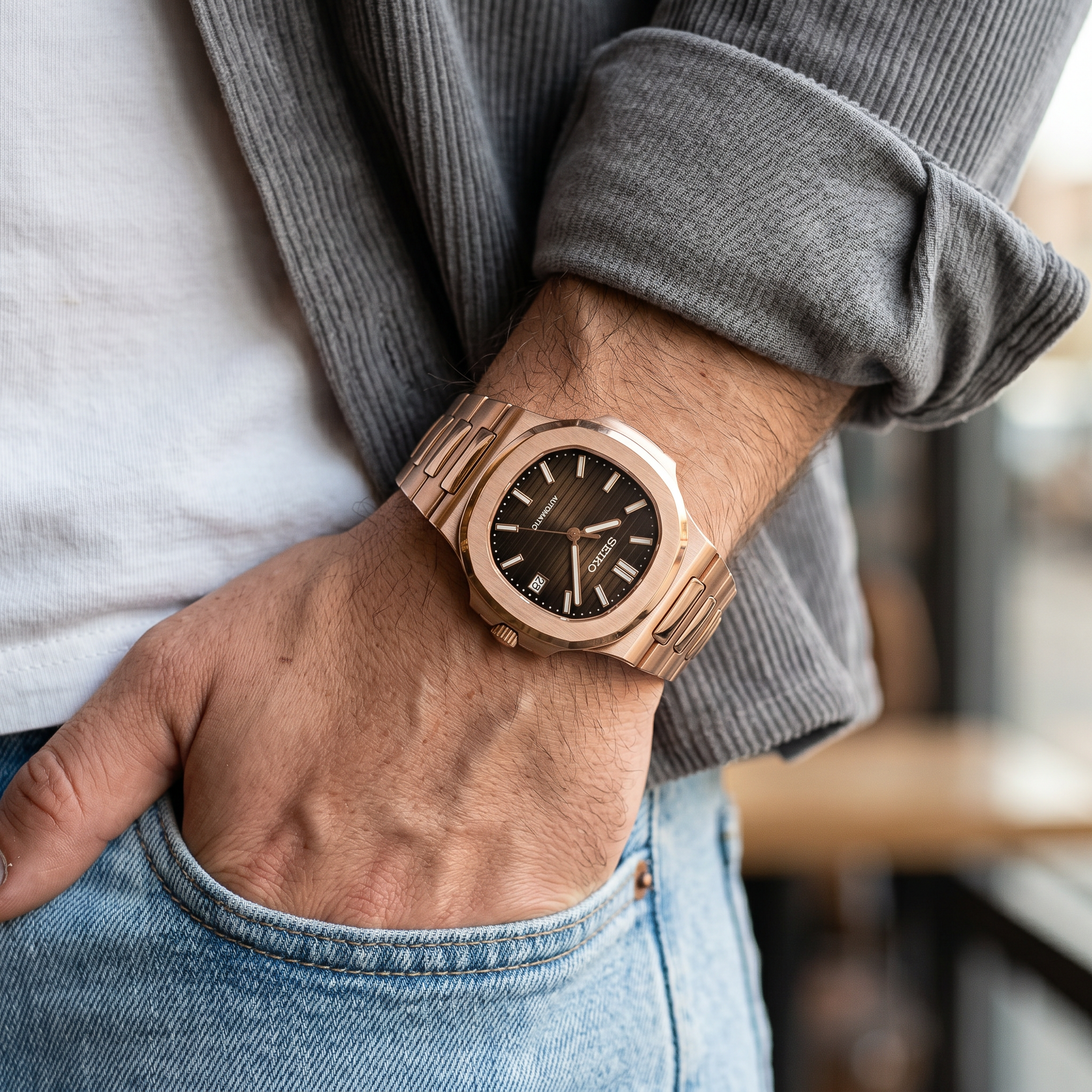 Saint Valmont Maris - ROSE GOLD & BROWN — Lifestyle wrist