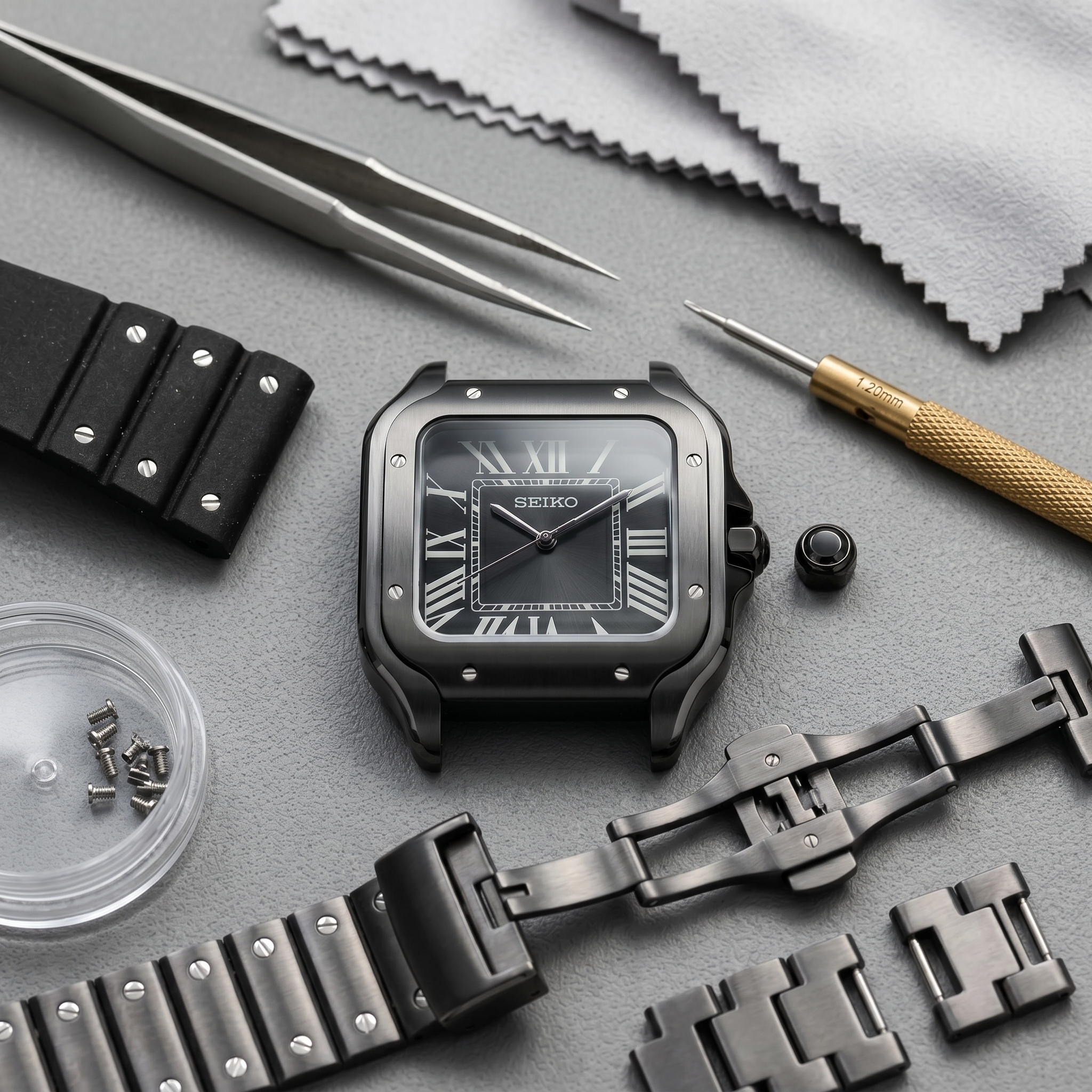 Saint Valmont Carré - BLACKED OUT — Craftmanship detail