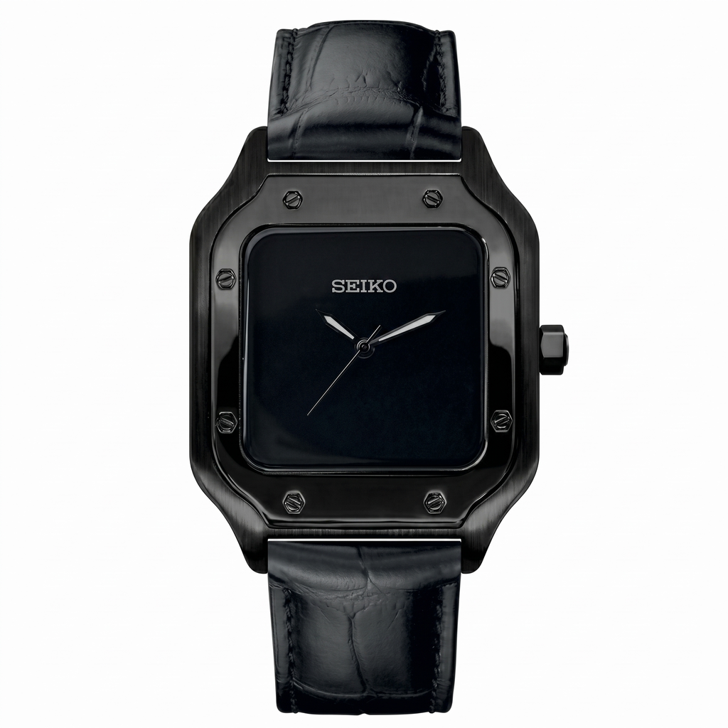 Saint Valmont Carré - BLACKED OUT (LEATHER STRAP) - Studio
