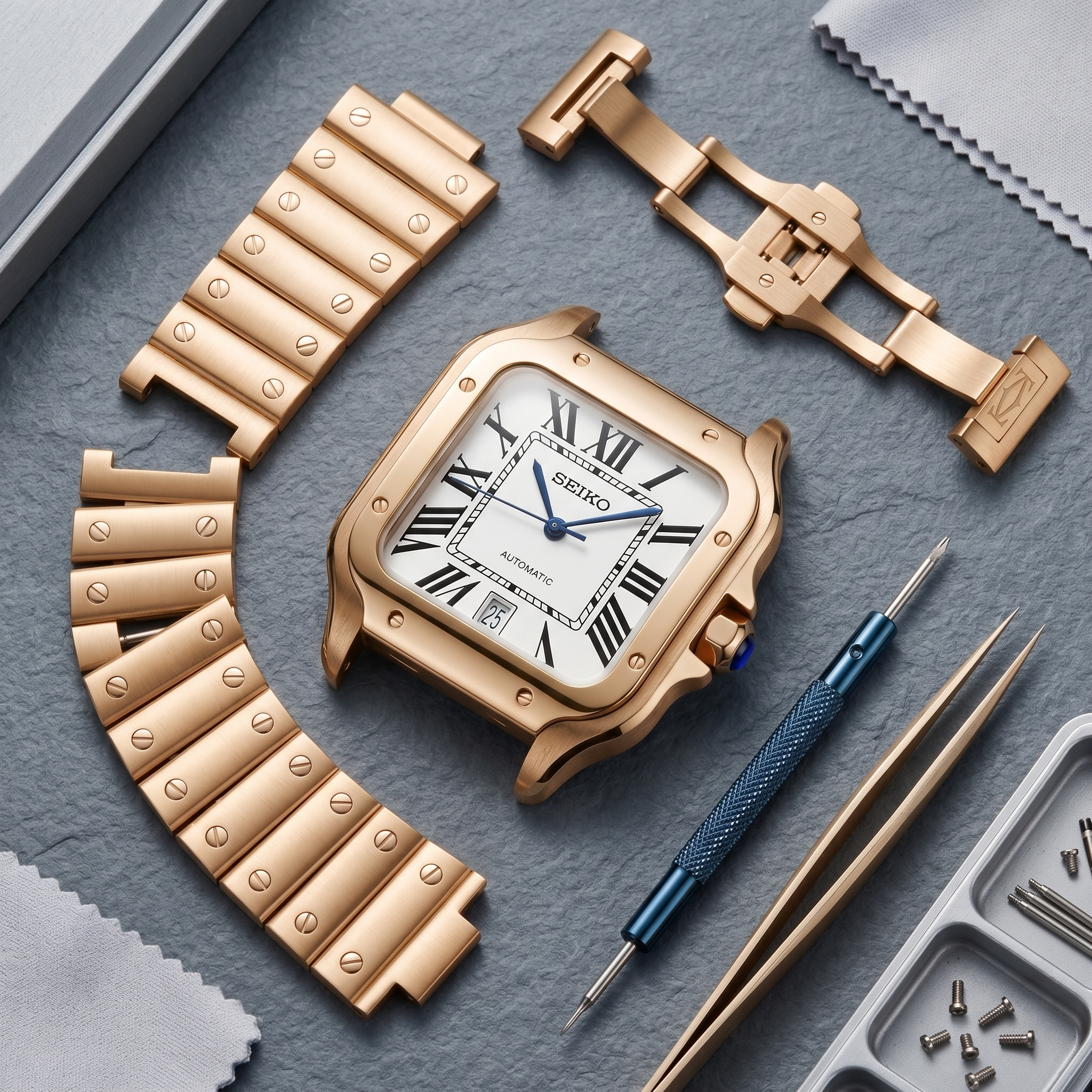 Saint Valmont Carré - GOLD & WHITE — Craftmanship detail