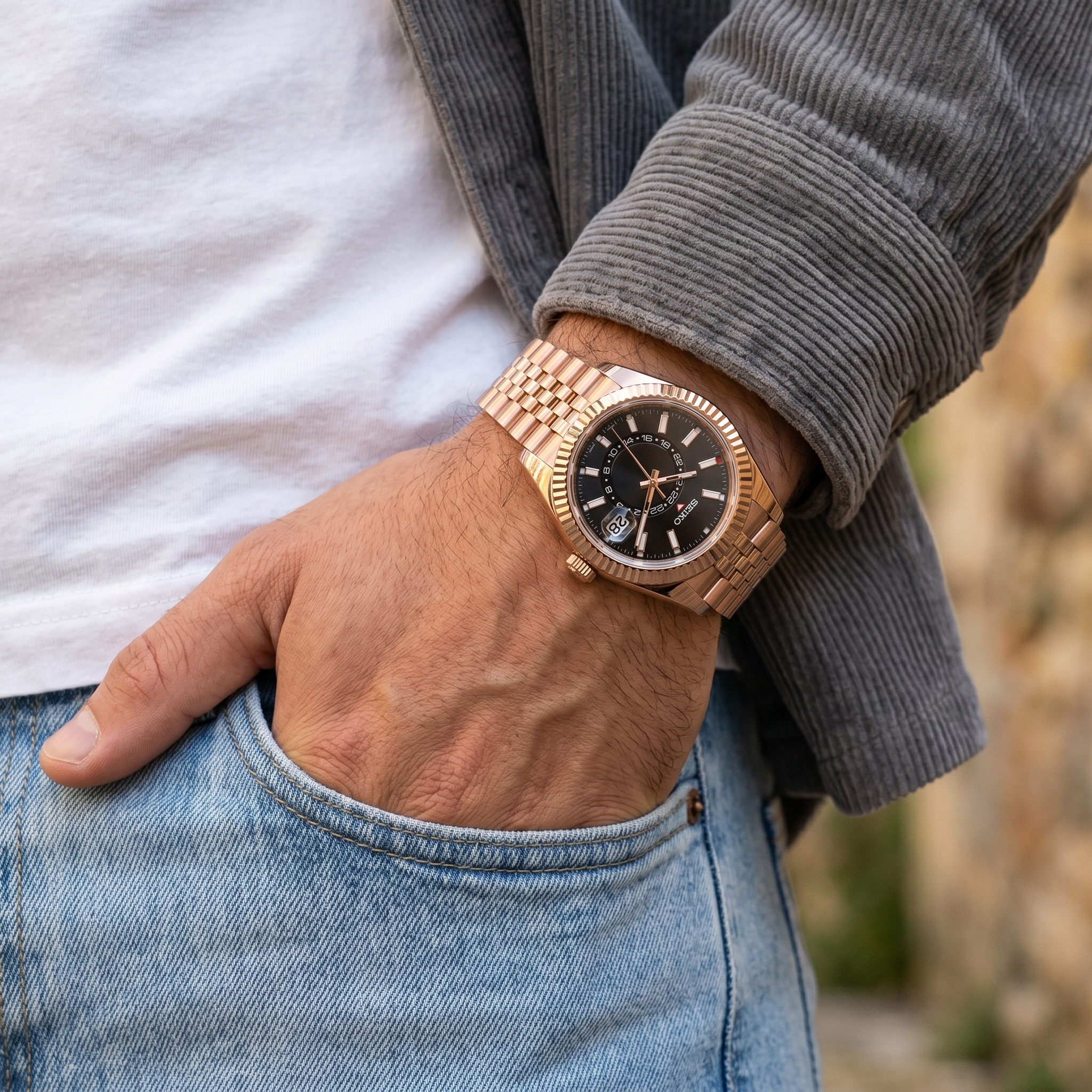Saint Valmont Aéris - Rose Gold Black — Lifestyle wrist