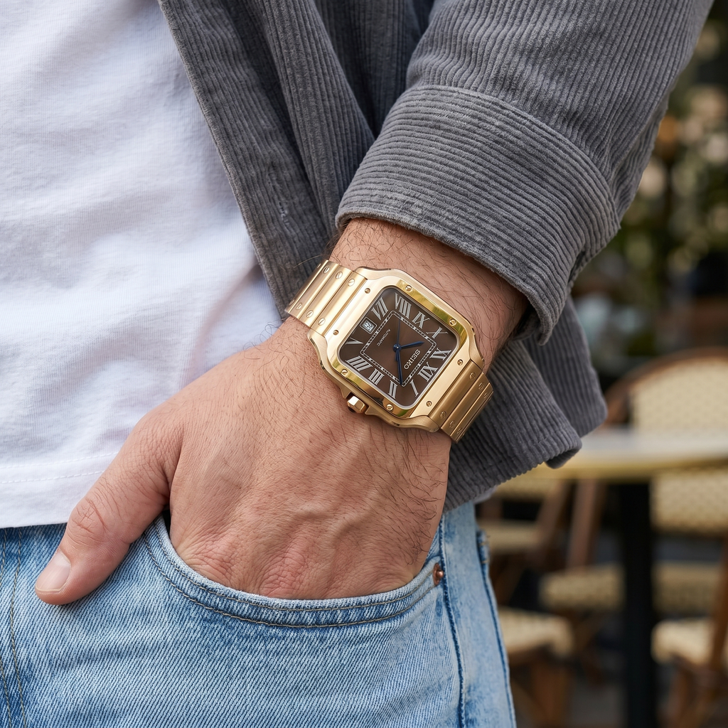 Saint Valmont Carré - GOLD & BROWN